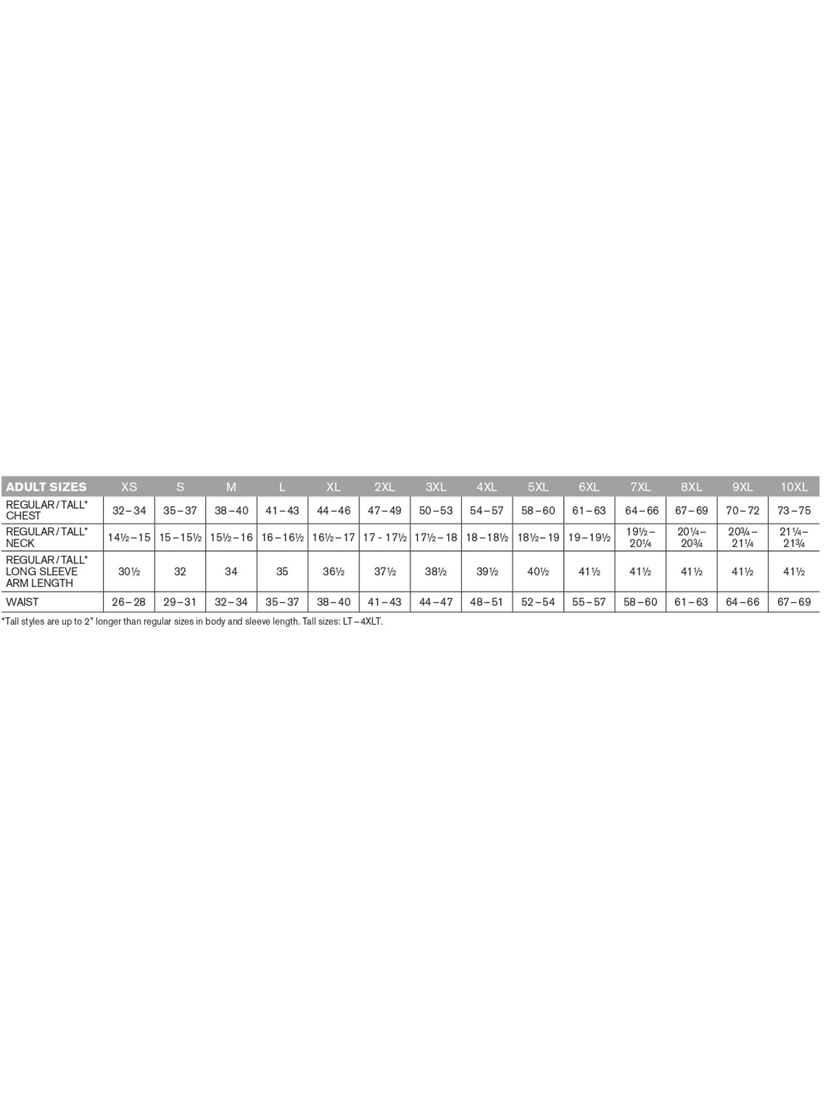 SIZECHART