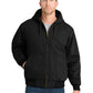 Men's Four-Pocket Washed Duck Cloth Insulated Hooded Work Jacket - CSJ41 - Black