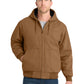 Men's Four-Pocket Washed Duck Cloth Insulated Hooded Work Jacket - CSJ41 - Duck Brown