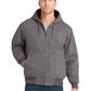 Men's Four-Pocket Washed Duck Cloth Insulated Hooded Work Jacket - CSJ41 - Metal Grey