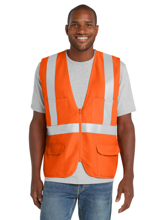 Men's ANSI 107 Class 2 Mesh Back Safety Vest - CSV405 - Safety Orange