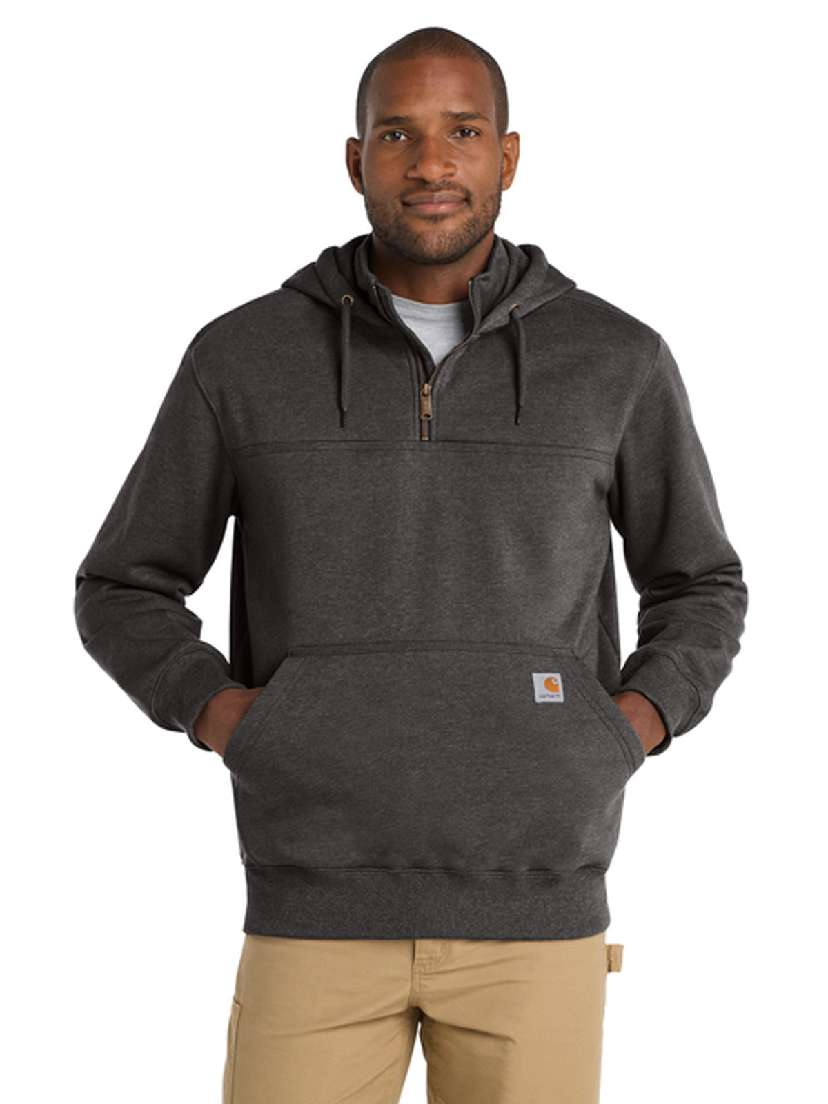 Men's 2-Pocket Heavyweight Hooded Sweatshirt - CT100617 - Carbon Heather