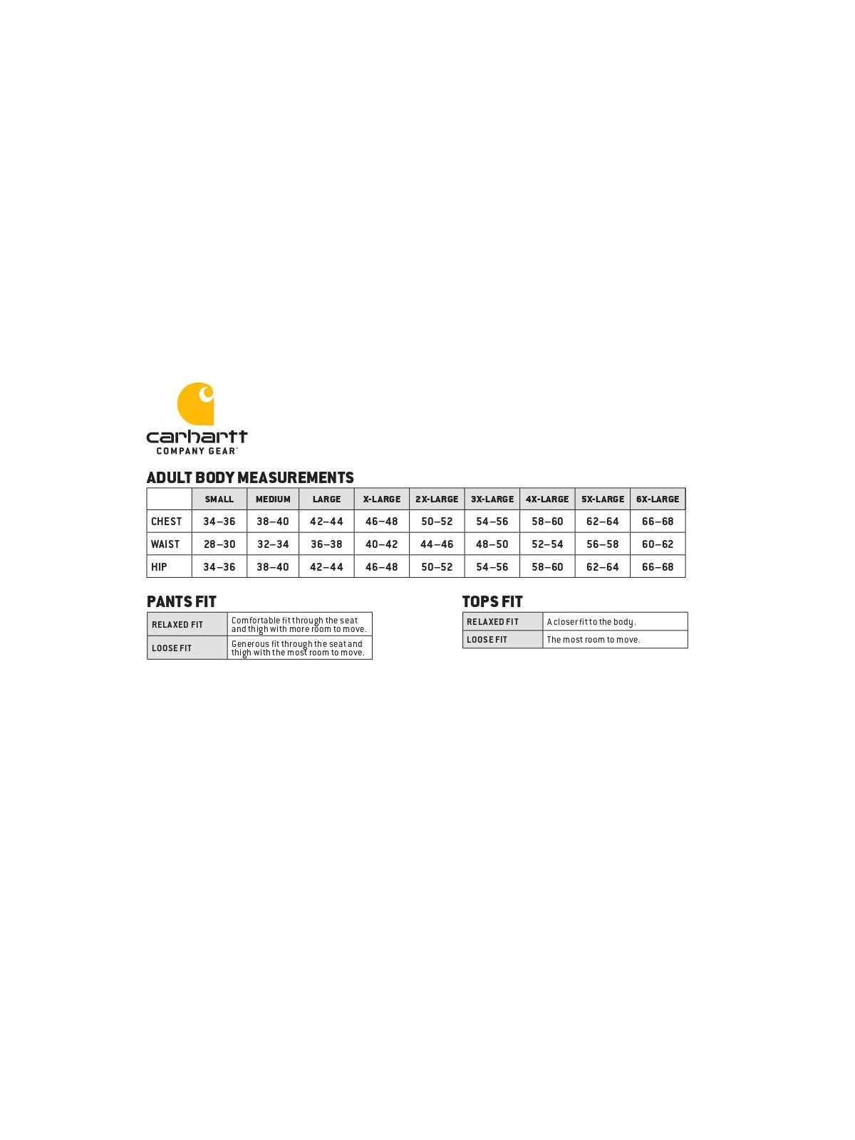 SIZECHART