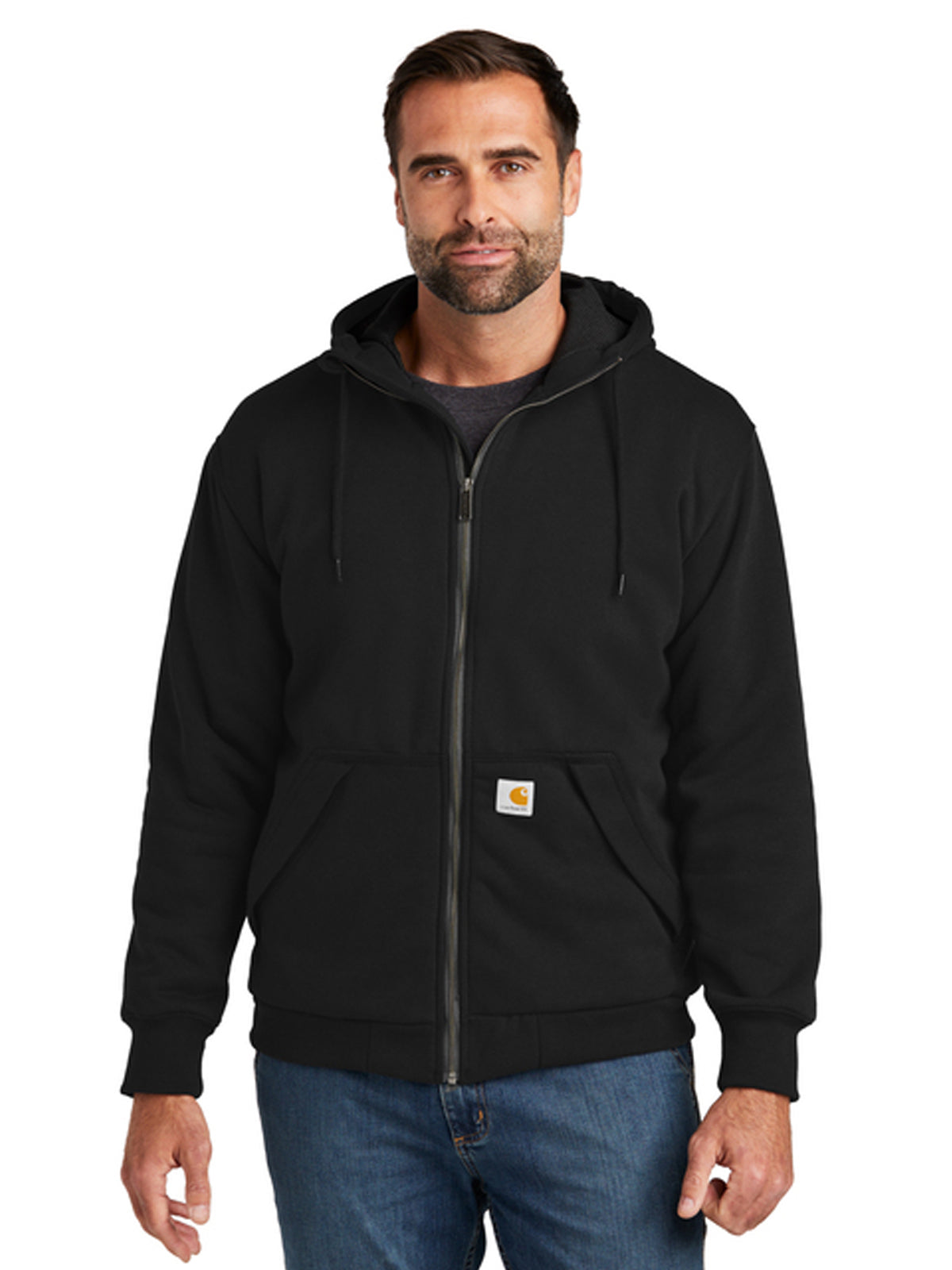 Men's 4-Pocket Thermal-Lined Full-Zip Sweatshirt - CT104078 - Black