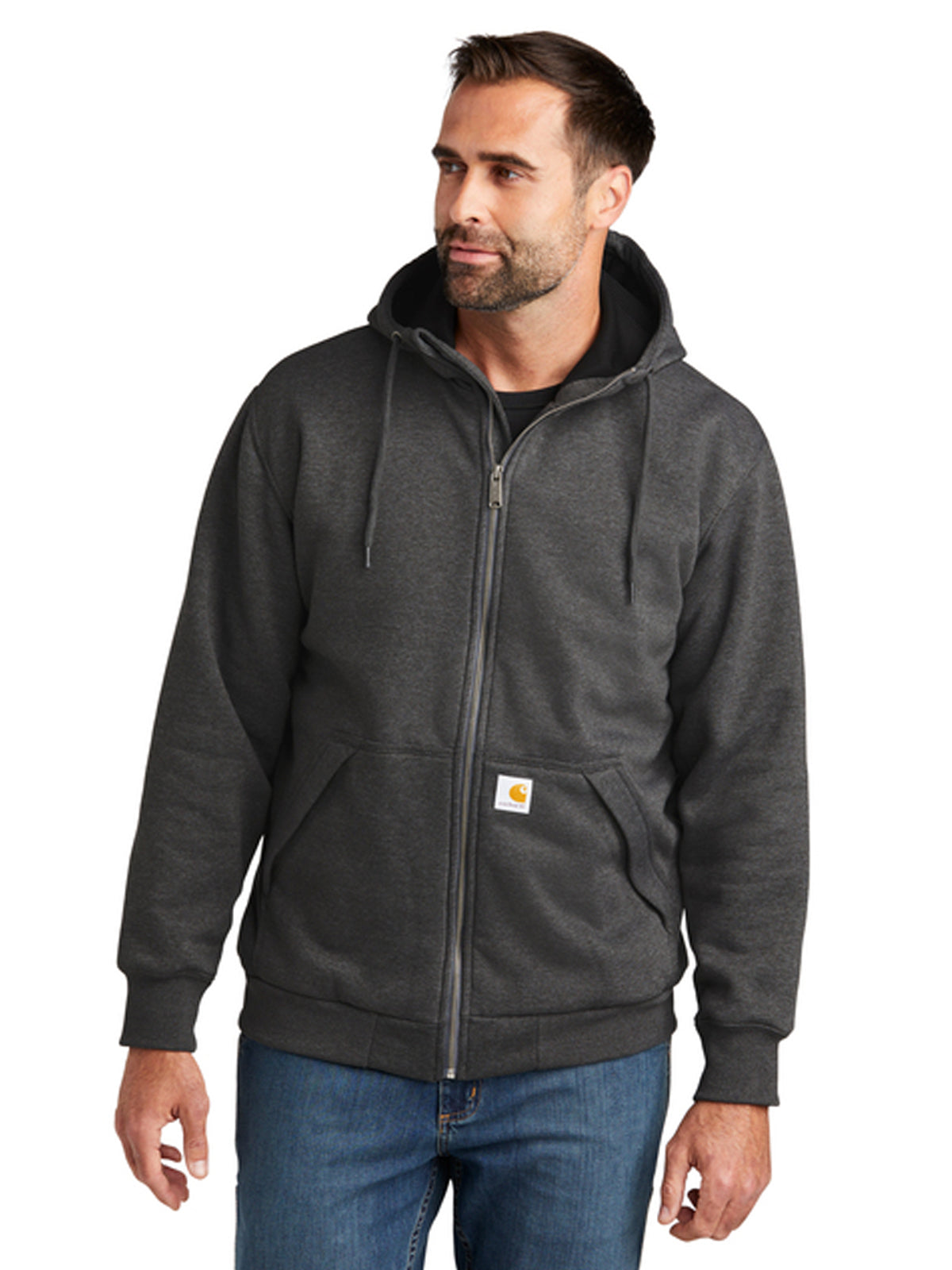 Men's 4-Pocket Thermal-Lined Full-Zip Sweatshirt - CT104078 - Carbon Heather