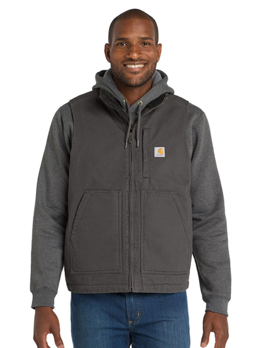 Men's Sherpa-Lined Five-Pocket Mock Neck Vest - CT104277 - Gravel