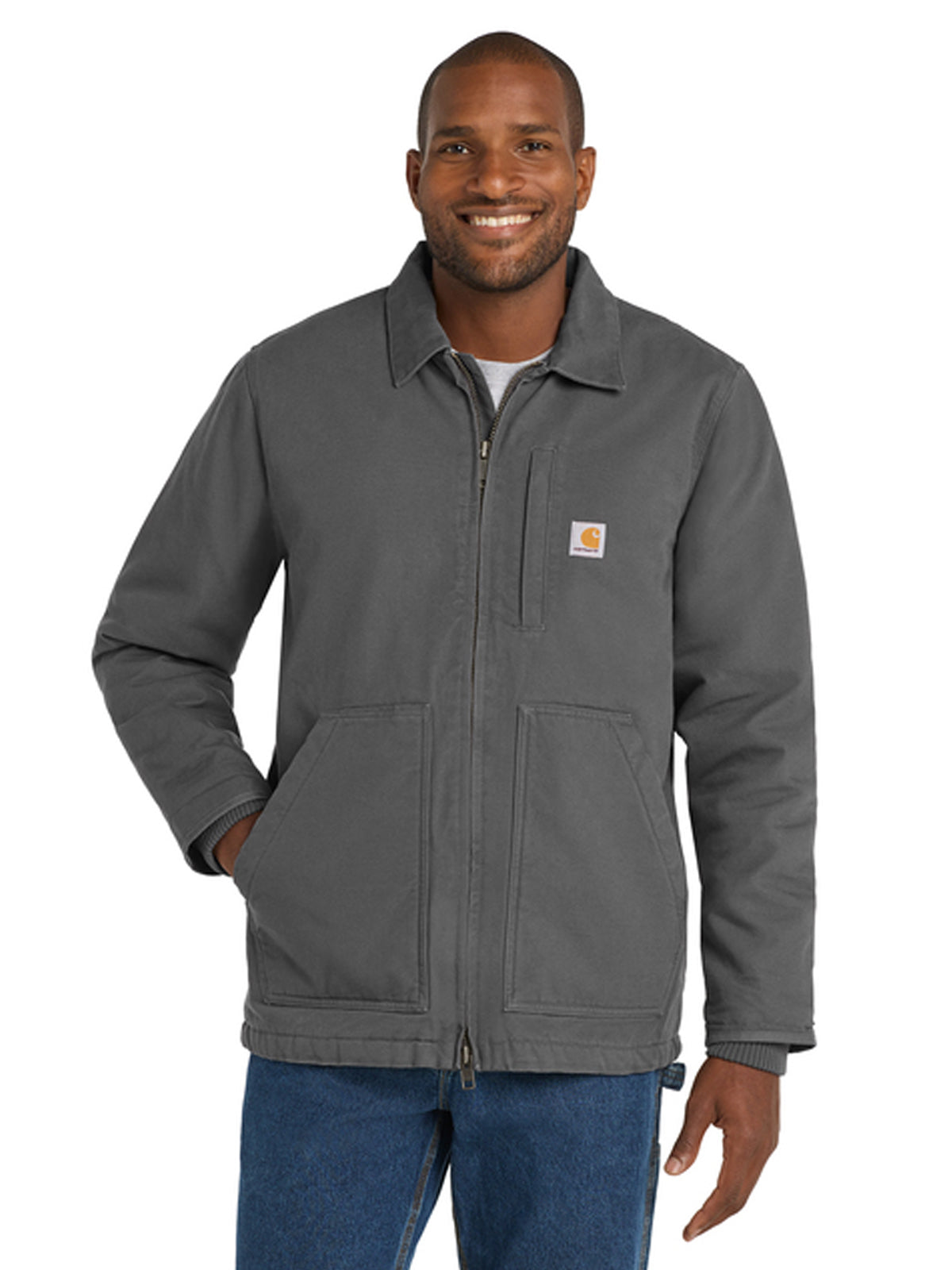 Men's Sherpa-Lined Five-Pocket Coat - CT104293 - Gravel