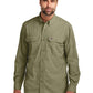 Men's Two-Pocket Solid Long Sleeve Shirt - CT105291 - Burnt Olive