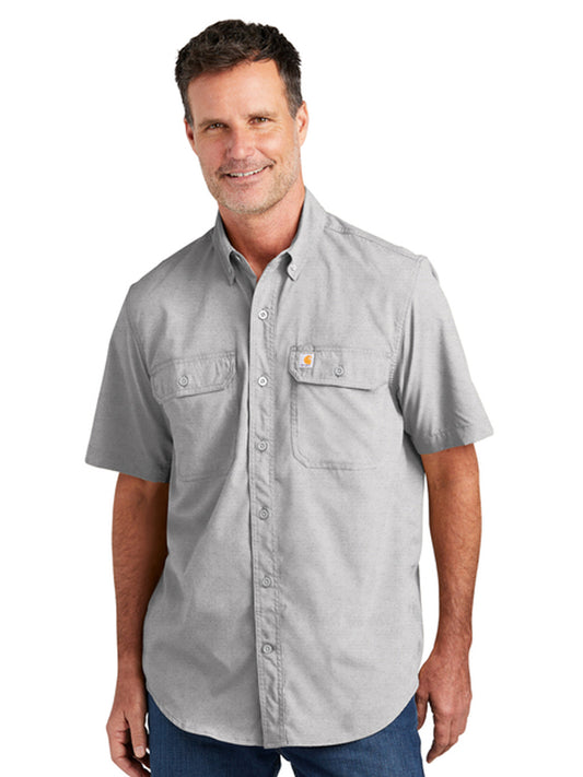 Men's Two-Pocket Solid Short Sleeve Shirt - CT105292 - Steel