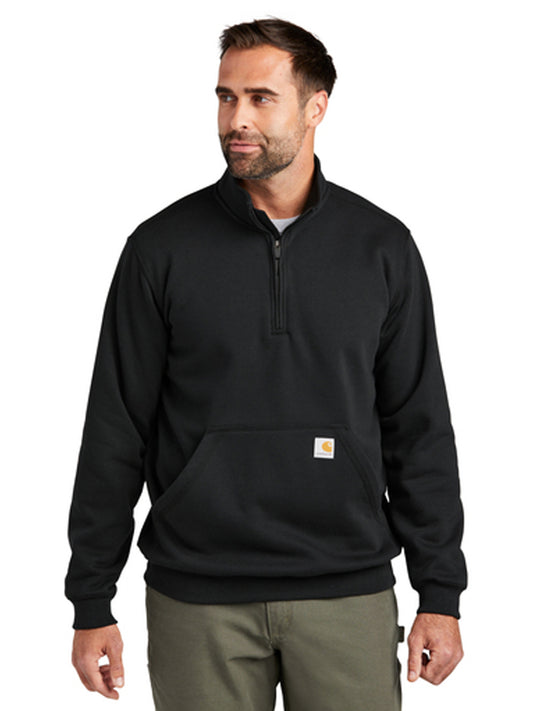 Men's 1-Pocket 1/4-Zip Mock Neck Sweatshirt - CT105294 - Black