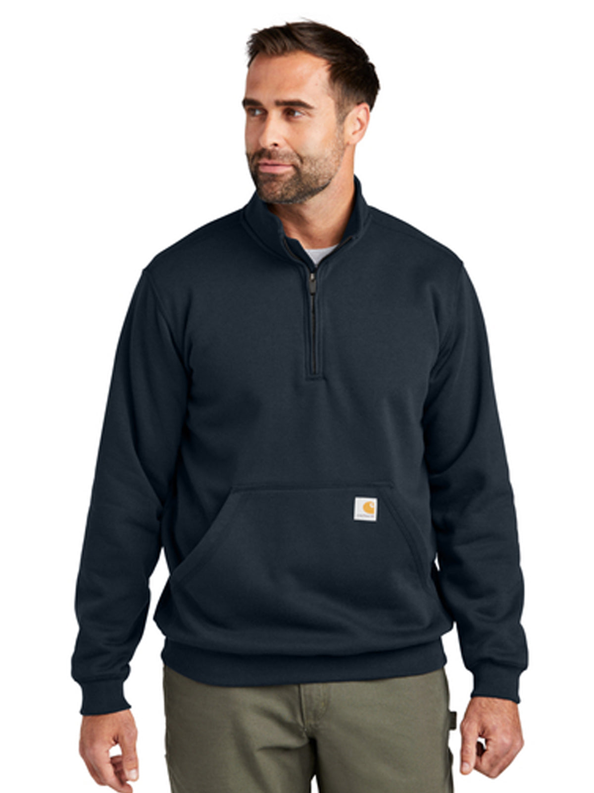 Men's 1-Pocket 1/4-Zip Mock Neck Sweatshirt - CT105294 - New Navy