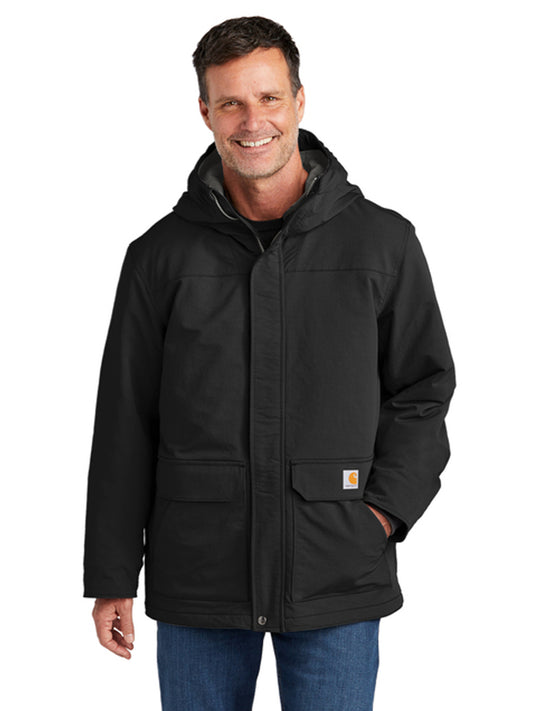 Men's 6-Pocket Insulated Hooded Coat - CT105533 - Black