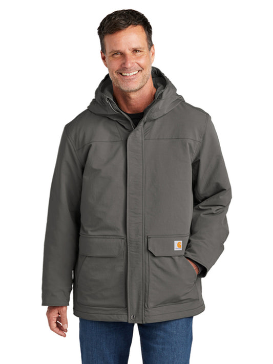 Men's 6-Pocket Insulated Hooded Coat - CT105533 - Gravel