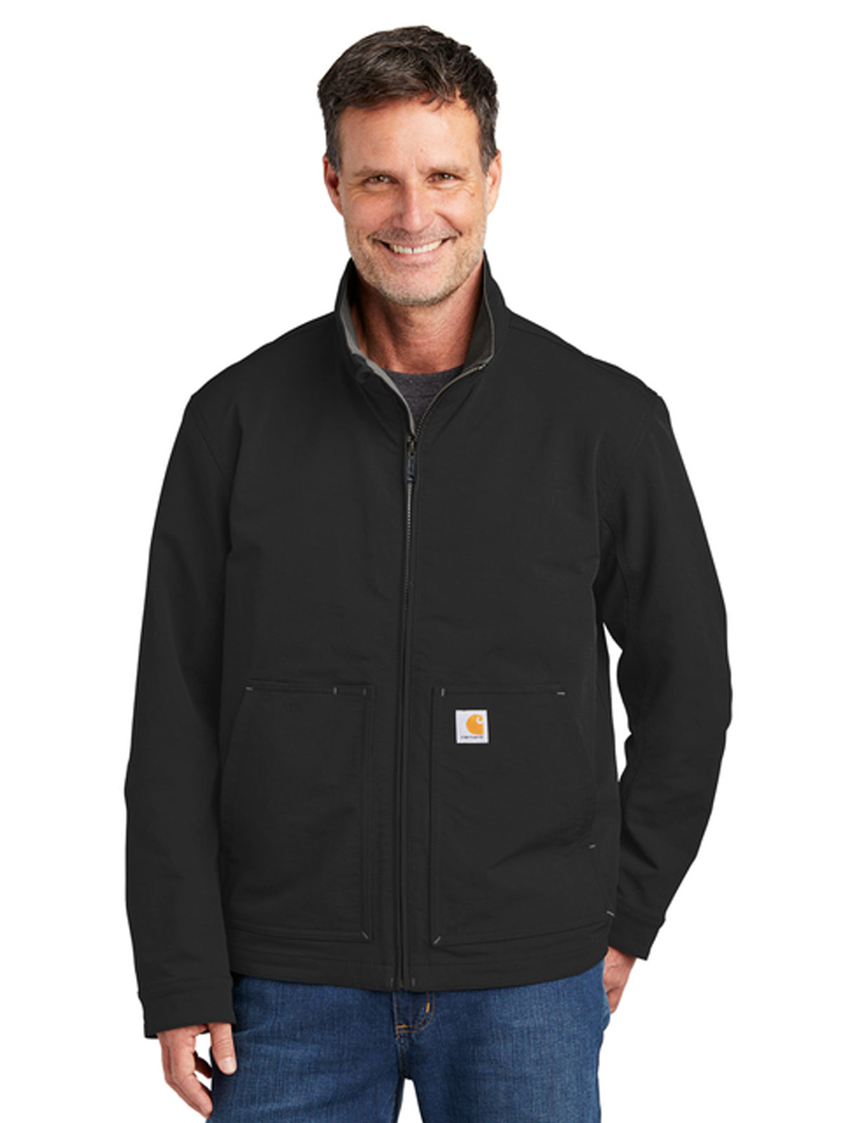 Men's 4-Pocket Soft Shell Jacket - CT105534 - Black