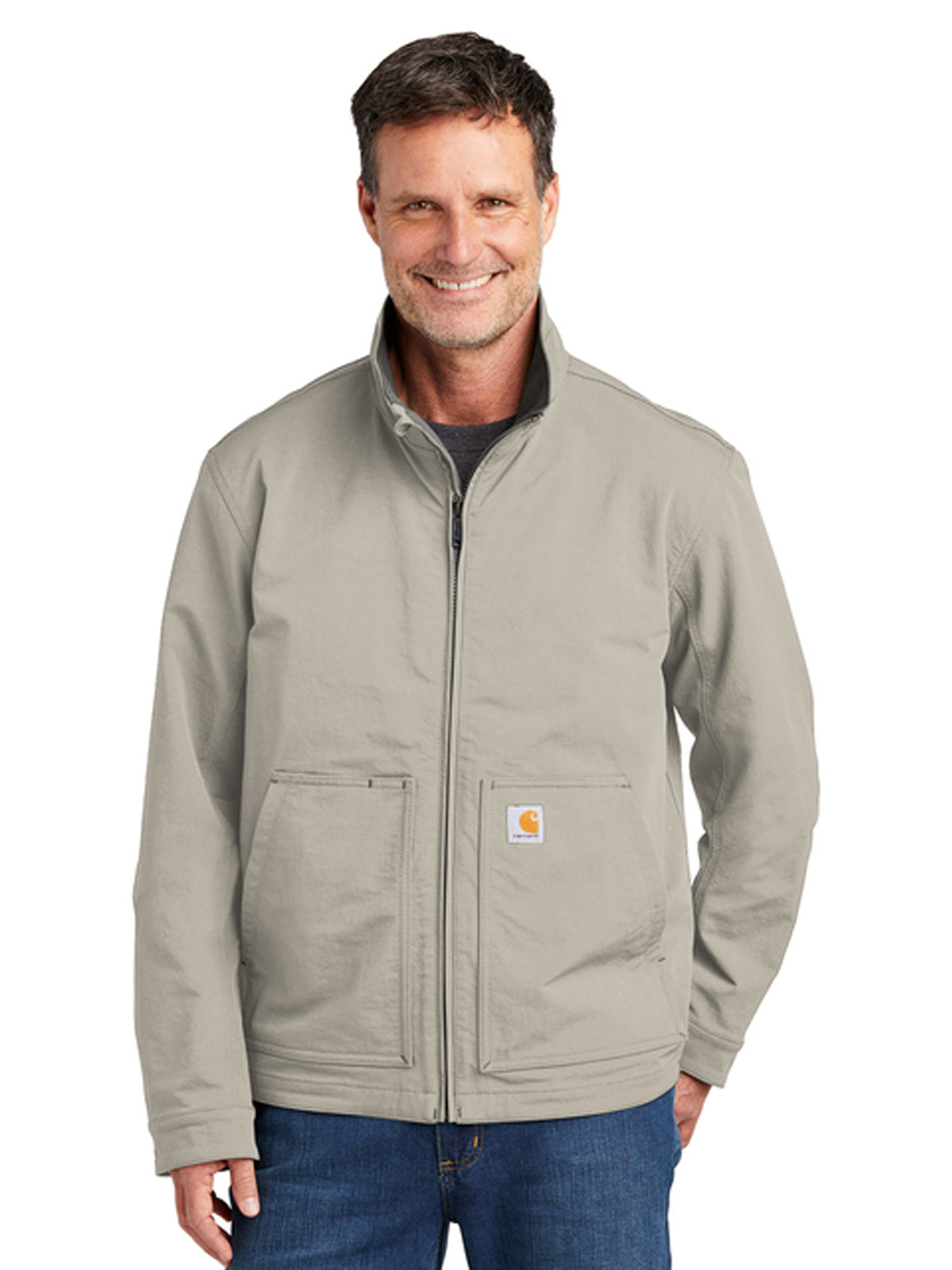 Men's 4-Pocket Soft Shell Jacket - CT105534 - Greige
