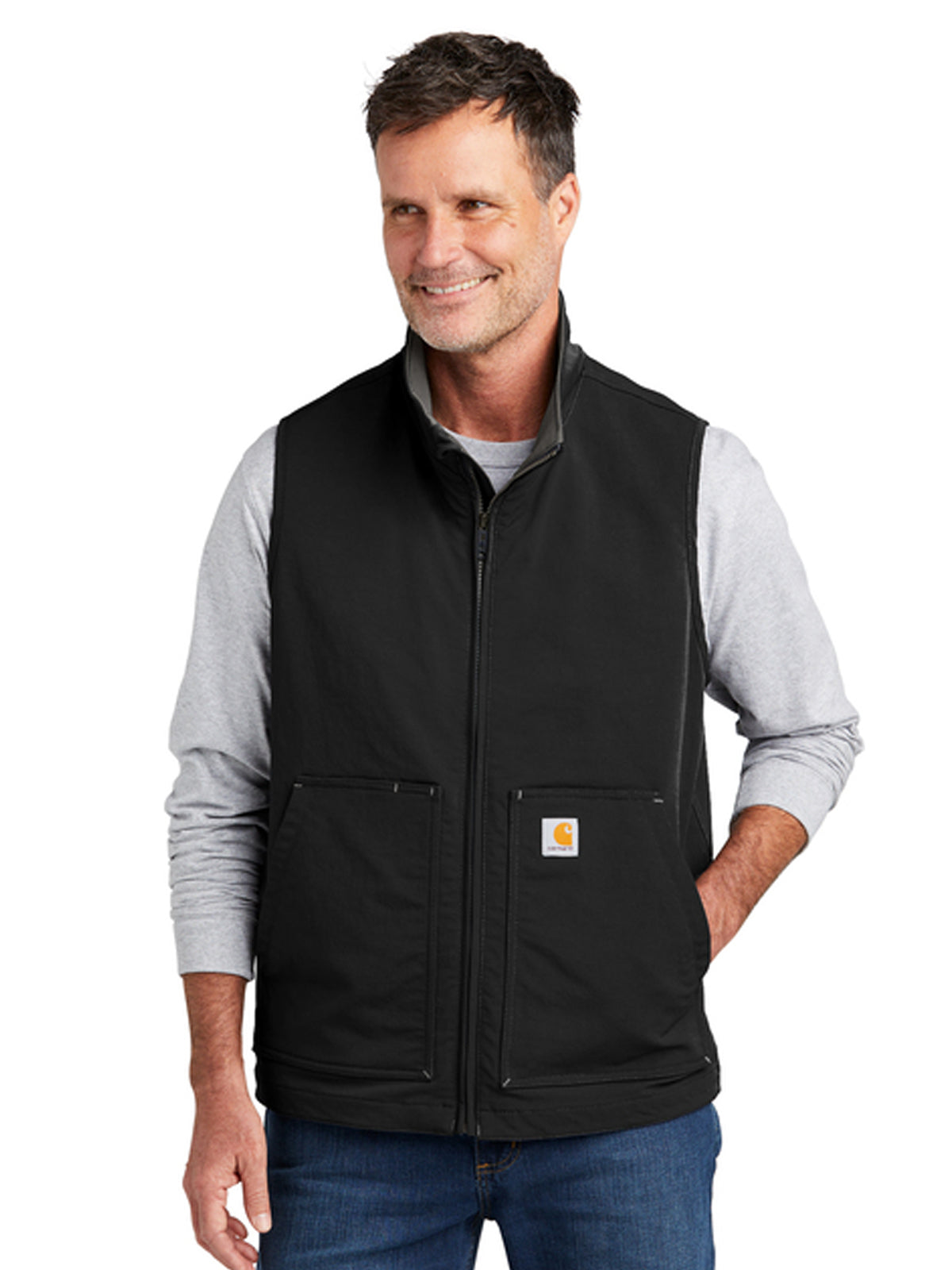 Men's 4-Pocket Soft Shell Vest - CT105535 - Black