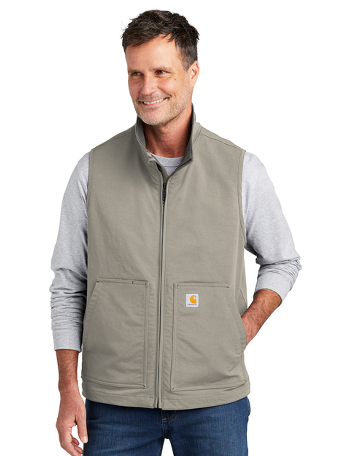 Men's 4-Pocket Soft Shell Vest - CT105535 - Greige