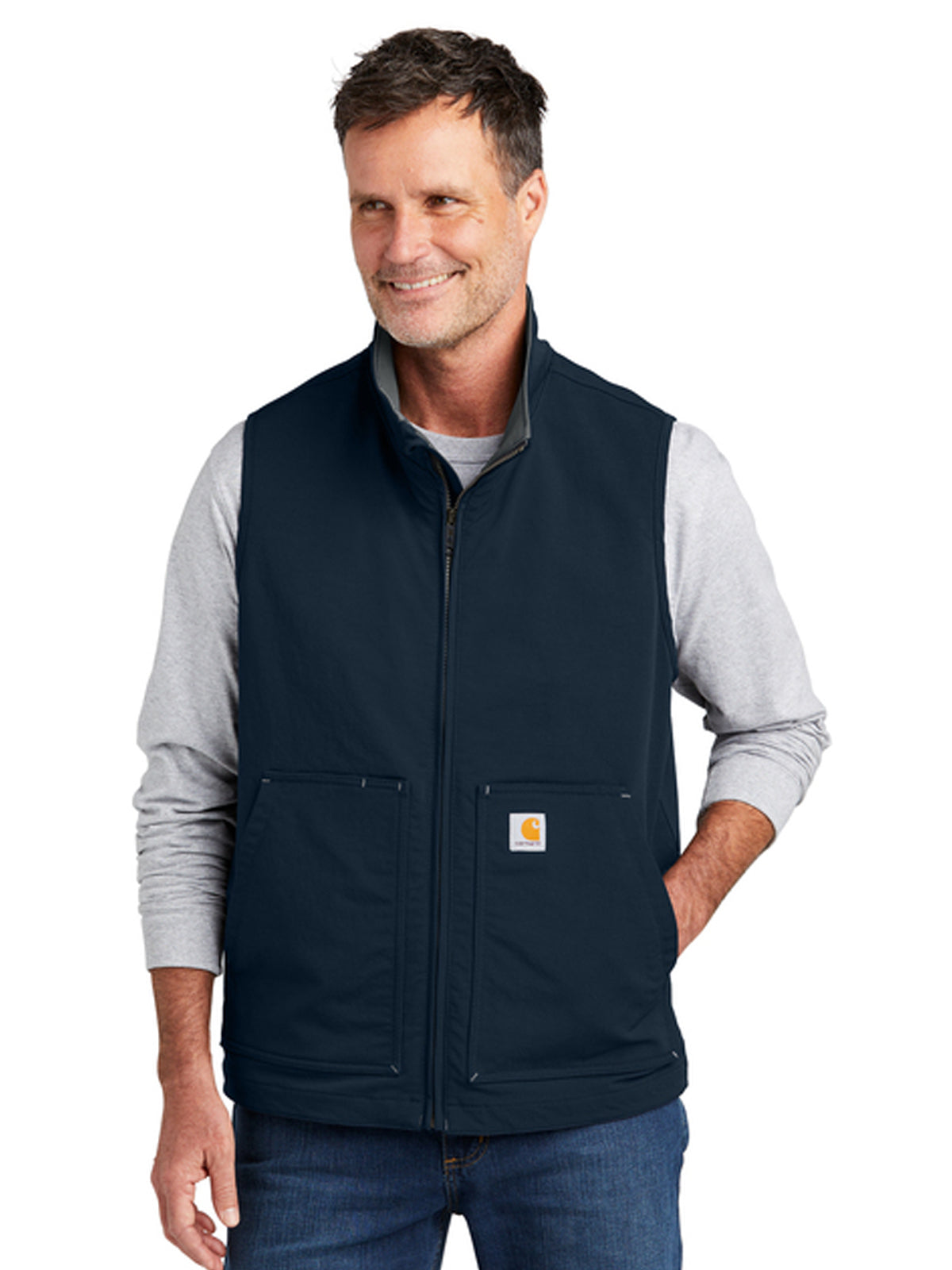 Men's 4-Pocket Soft Shell Vest - CT105535 - Navy