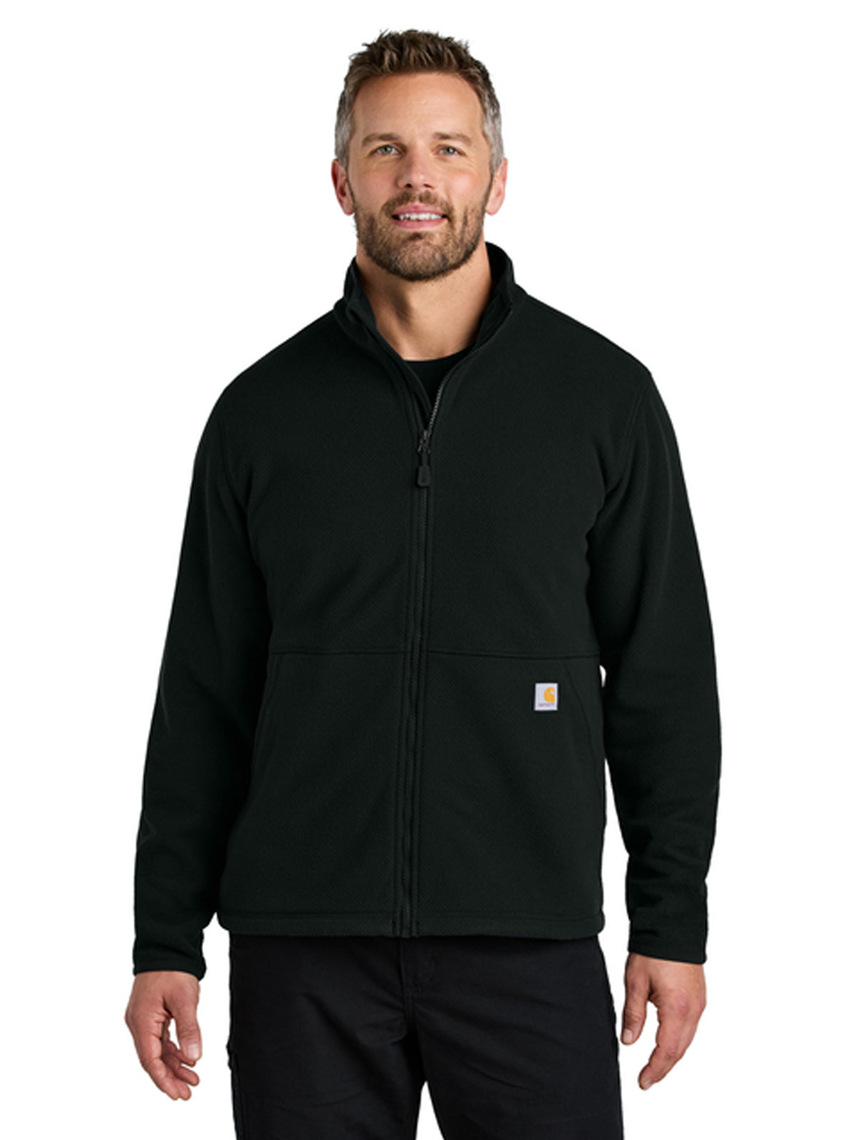 Men's 2-Pocket Full-Zip Fleece Jacket - CT106416 - Black