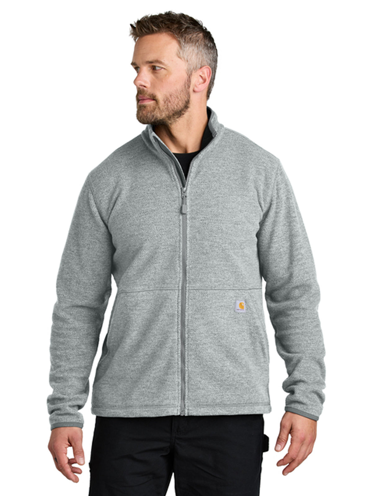 Men's 2-Pocket Full-Zip Fleece Jacket - CT106416 - Heather Grey