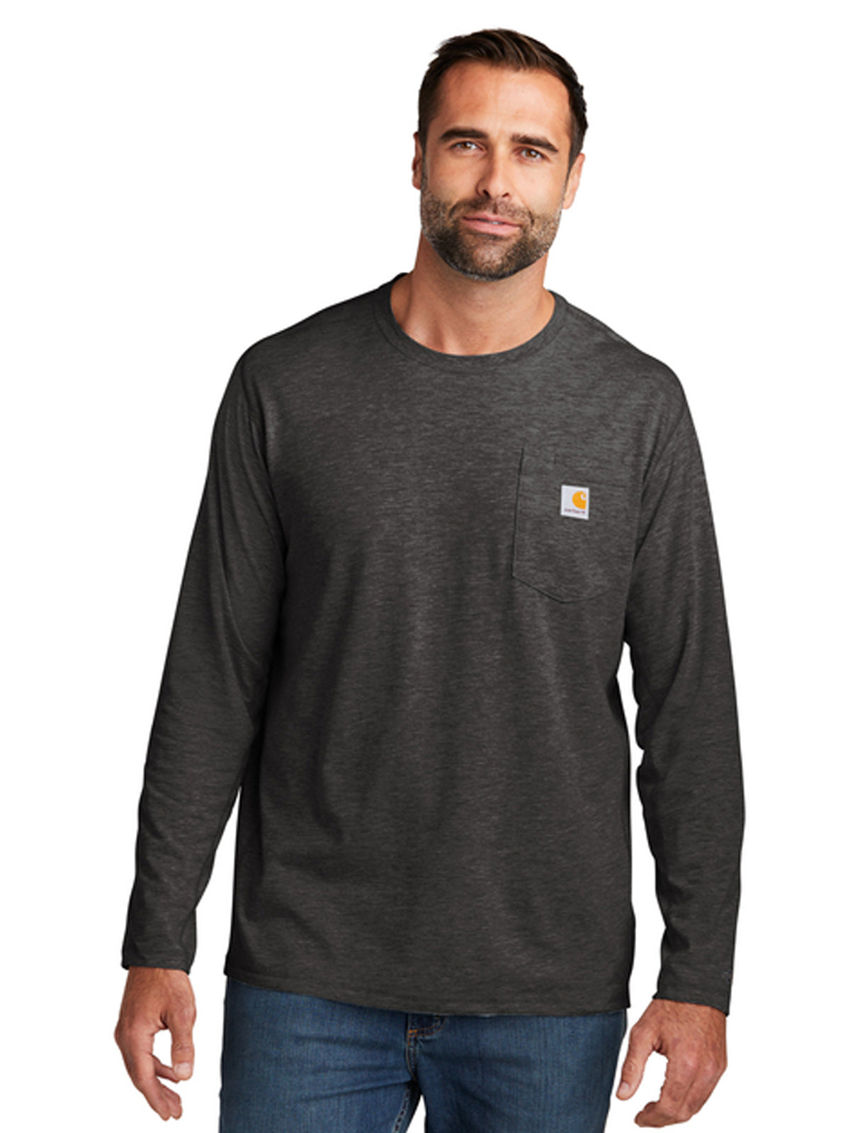 Men's 1-Pocket Long Sleeve T-Shirt - CT106656 - Carbon Heather