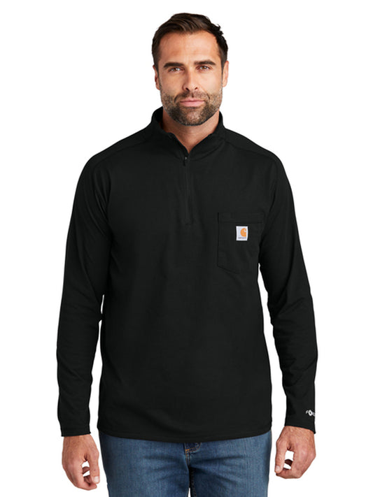 Men's 1-Pocket 1/4-Zip Long Sleeve T-Shirt - CT106660 - Black