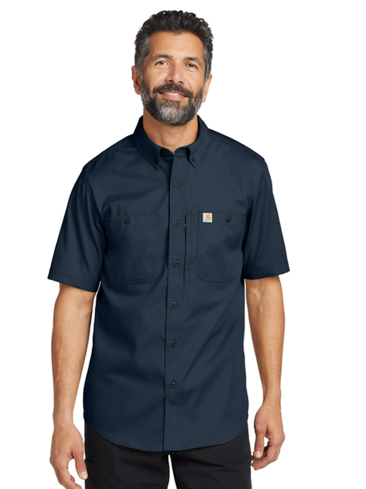 Men's 3-Pocket Button Front Short Sleeve Shirt - CT106688 - Navy