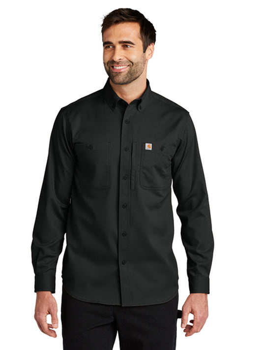 Men's 3-Pocket Button Front Long Sleeve Shirt - CT106689 - Black