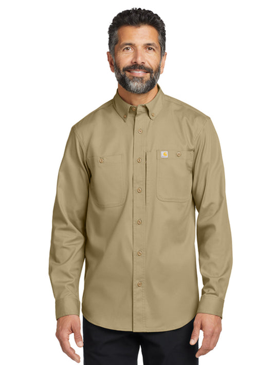 Men's 3-Pocket Button Front Long Sleeve Shirt - CT106689 - Dark Khaki