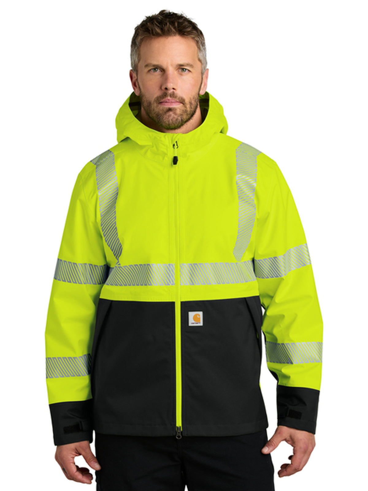 Men's 4-Pocket Class 3 Reflective Jacket - CT106693 - Brite Lime