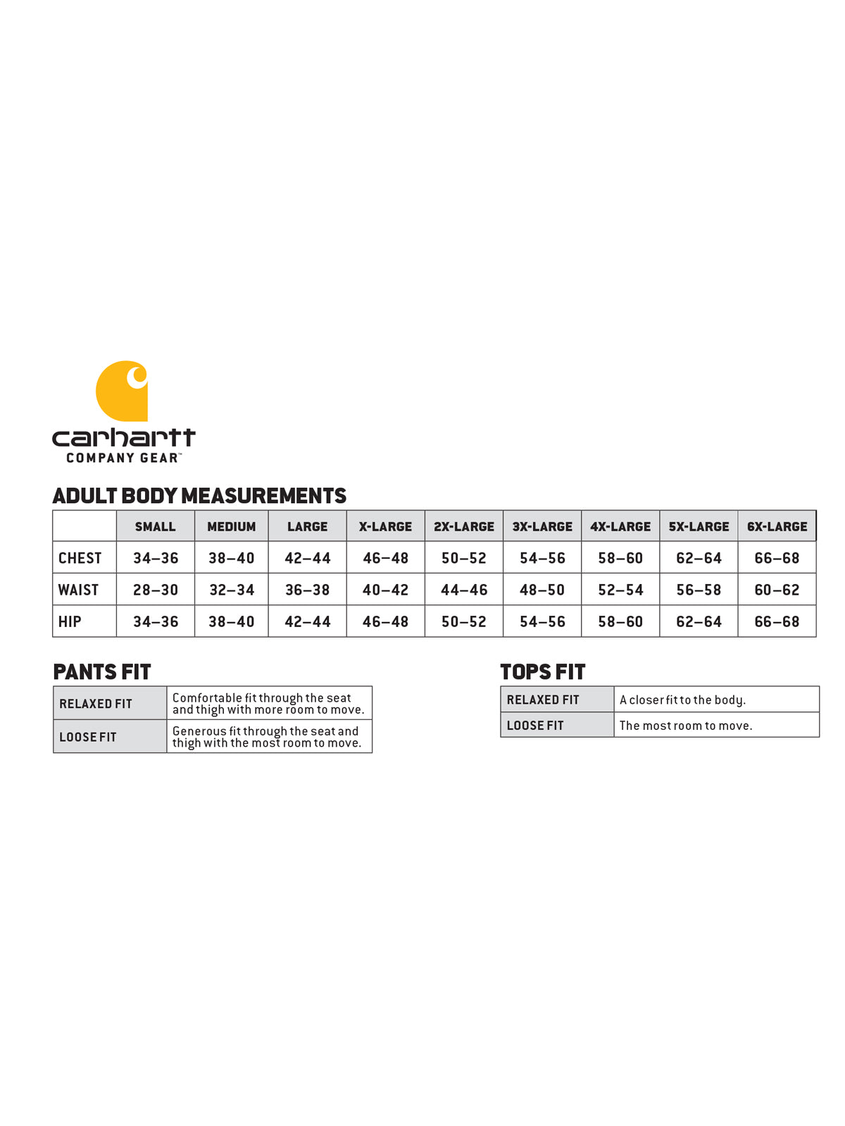 SIZECHART