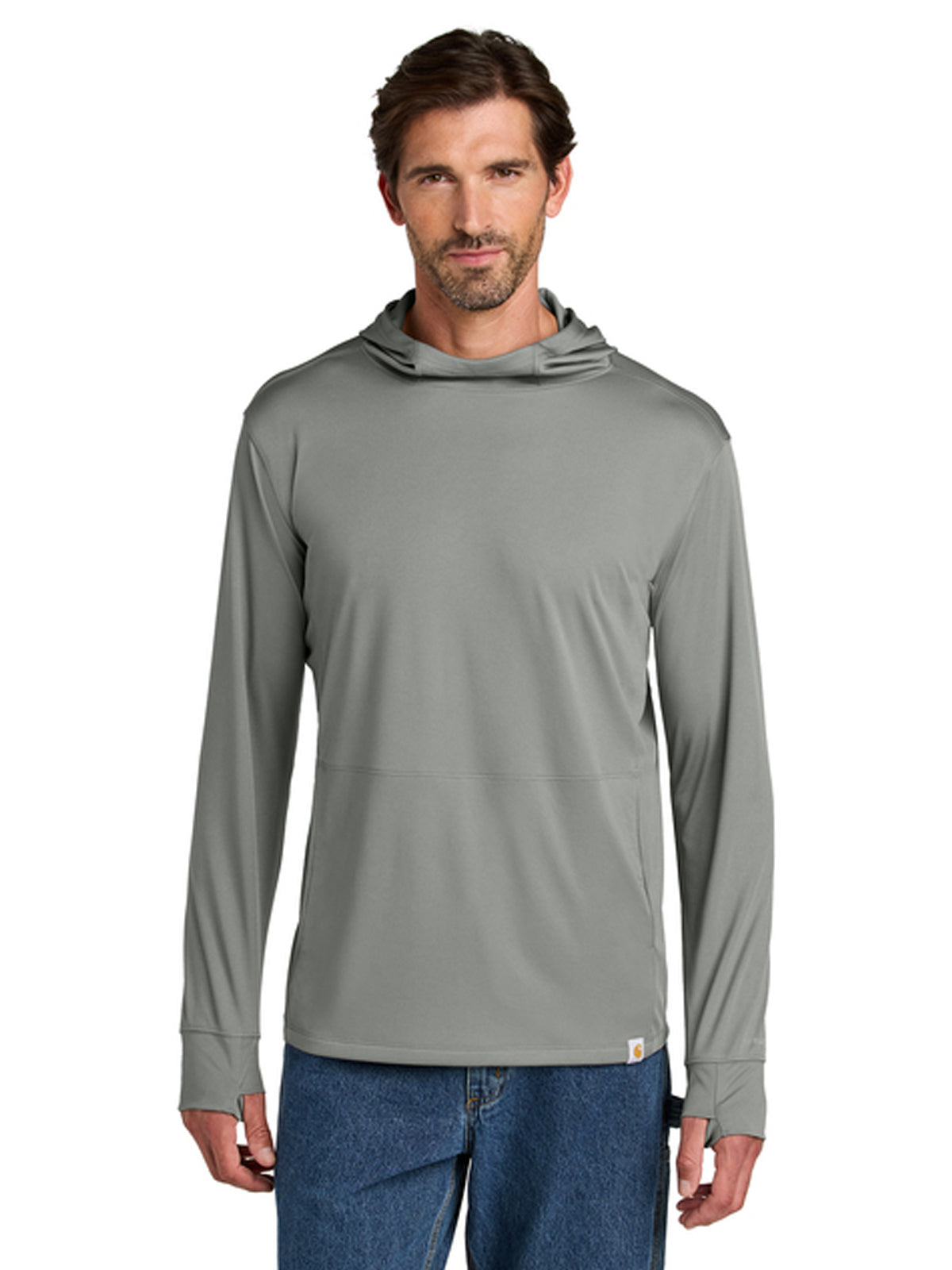 Men's 1-Pocket Long Sleeve Hooded Shirt - CT106923 - Asphalt Grey