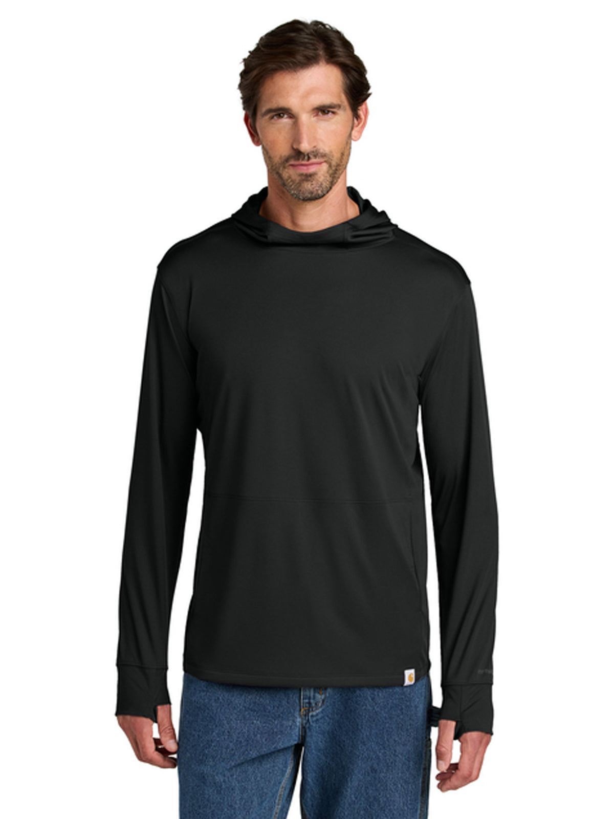 Men's 1-Pocket Long Sleeve Hooded Shirt - CT106923 - Black