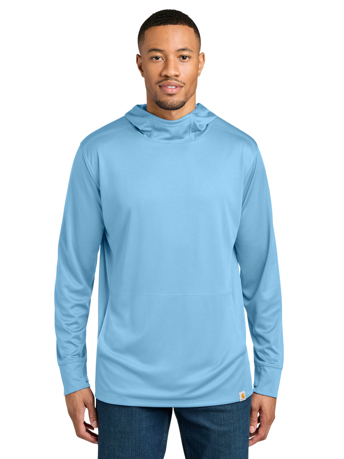 Men's 1-Pocket Long Sleeve Hooded Shirt - CT106923 - Fresh Water Blue