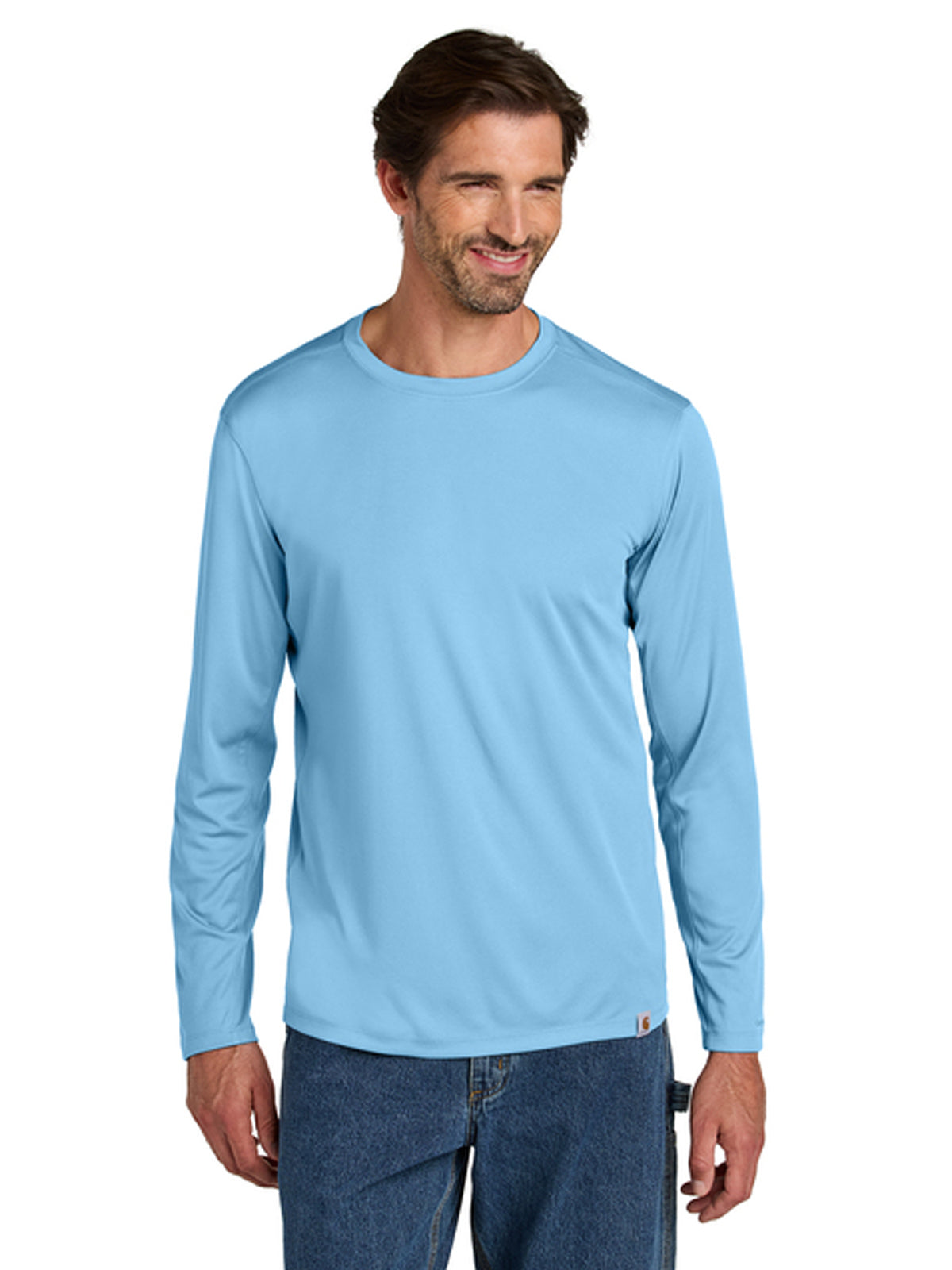 Men's Pocketless Long Sleeve T-Shirt - CT106972 - Fresh Water Blue