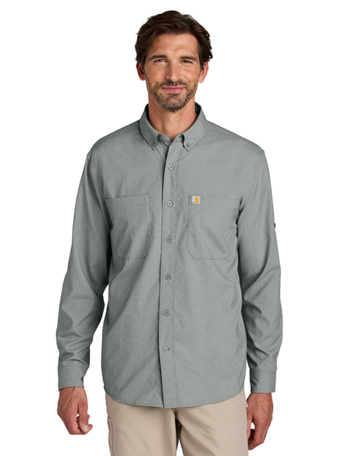 Men's 2-Pocket Sun Defender Long Sleeve Shirt - CT107106 - Steel