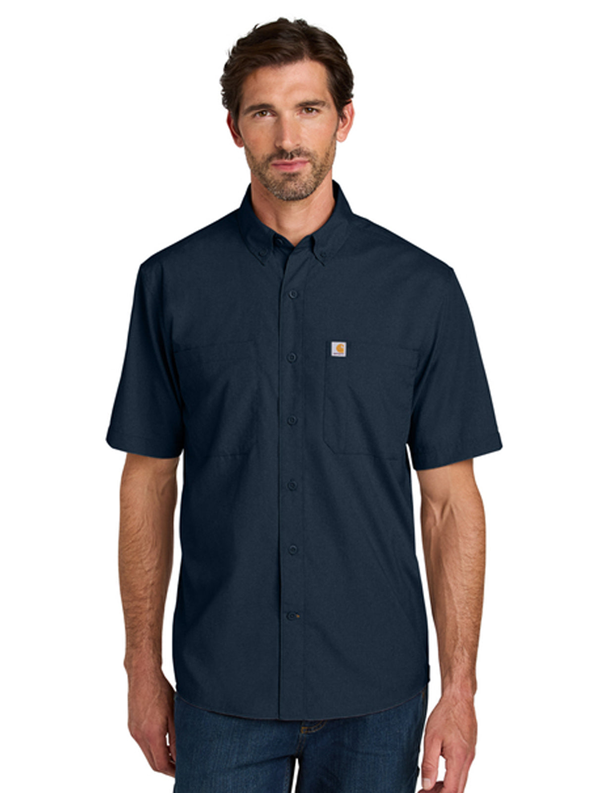 Men's 2-Pocket Sun Defender Short Sleeve Shirt - CT107107 - Navy