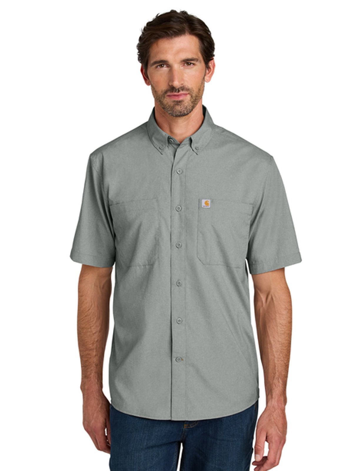 Men's 2-Pocket Sun Defender Short Sleeve Shirt - CT107107 - Steel