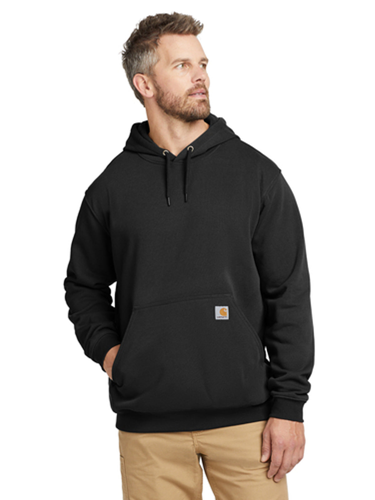 Men's 1-Pocket Midweight Hooded Sweatshirt - CTK121 - Black