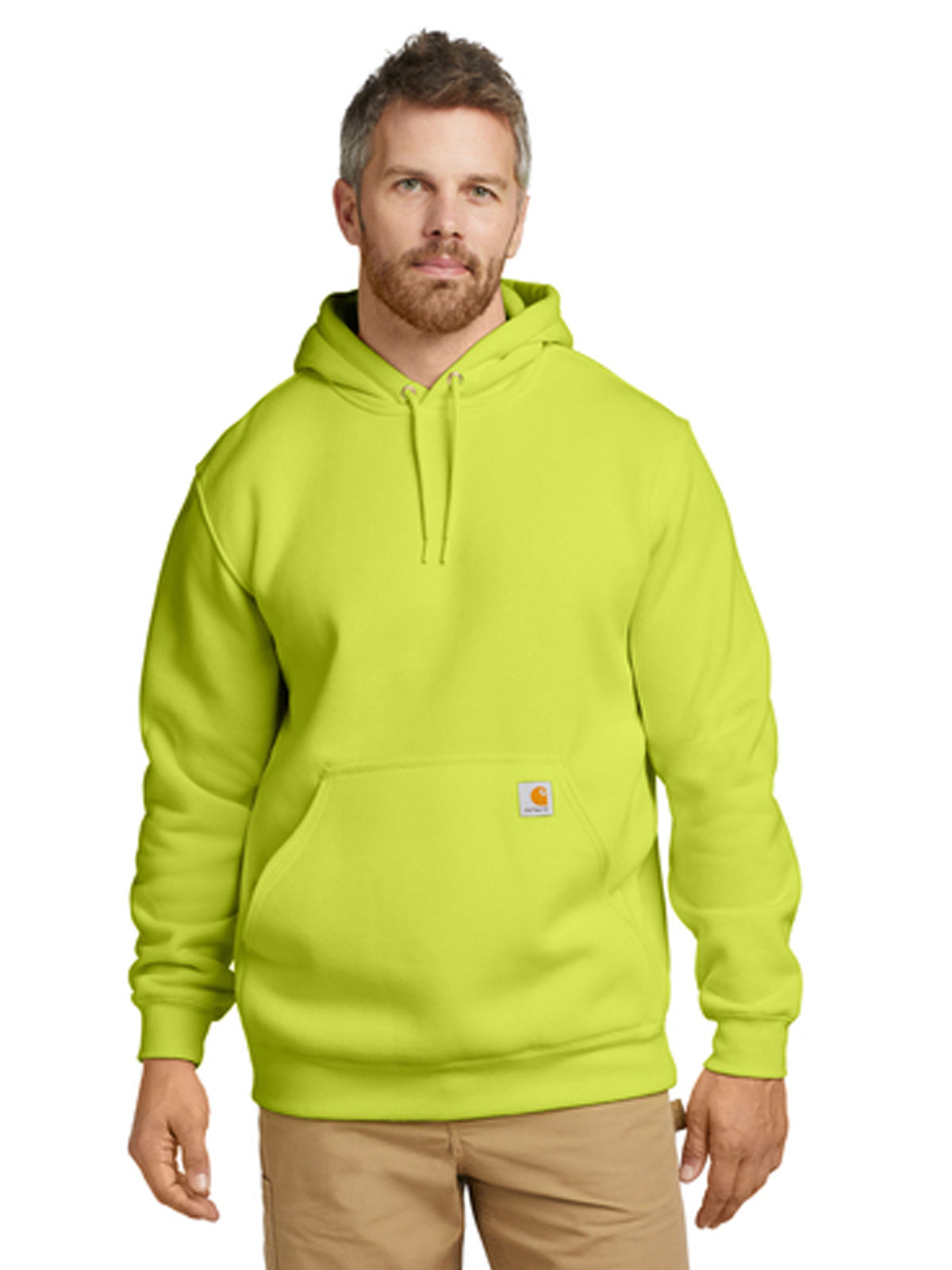 Men's 1-Pocket Midweight Hooded Sweatshirt - CTK121 - Brite Lime