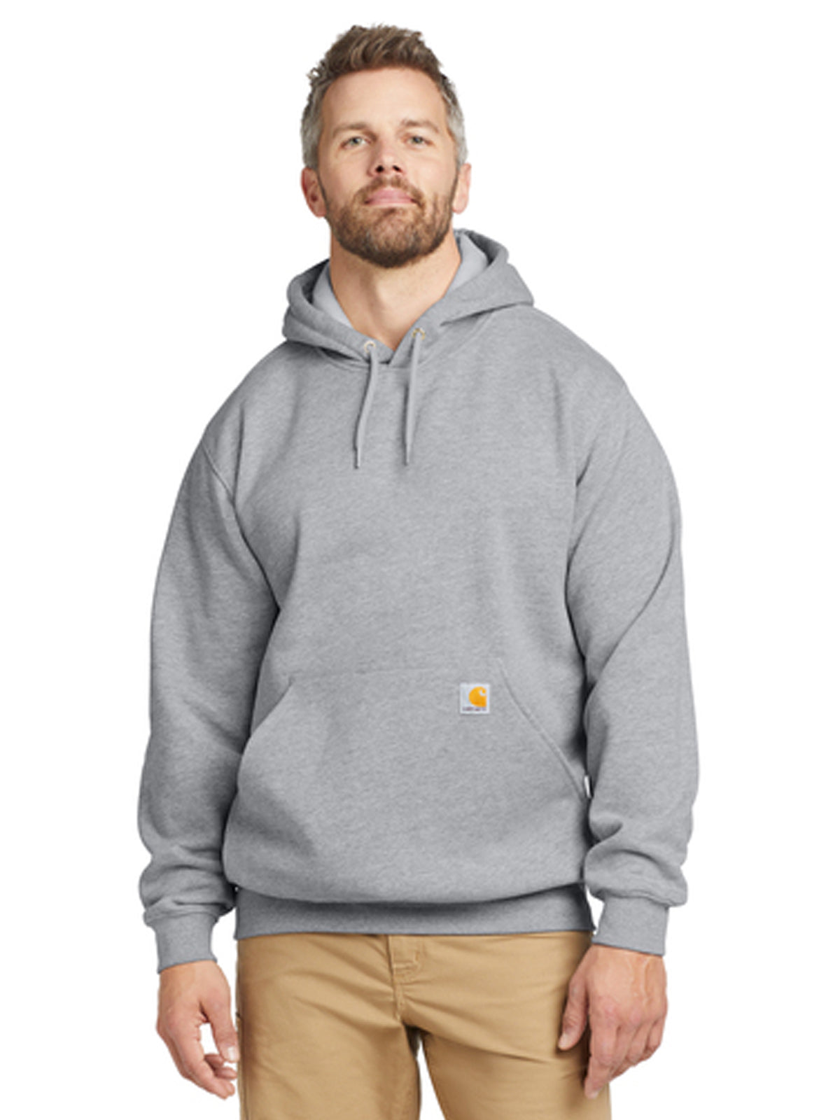 Men's 1-Pocket Midweight Hooded Sweatshirt - CTK121 - Heather Grey