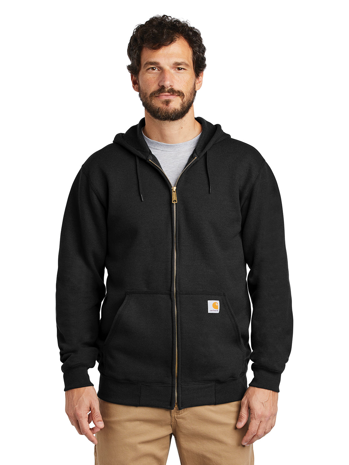 Men's Midweight Zippered Sweatshirt - CTK122 - Black