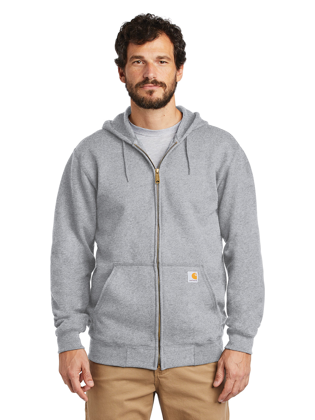 Men's Midweight Zippered Sweatshirt - CTK122 - Heather Grey