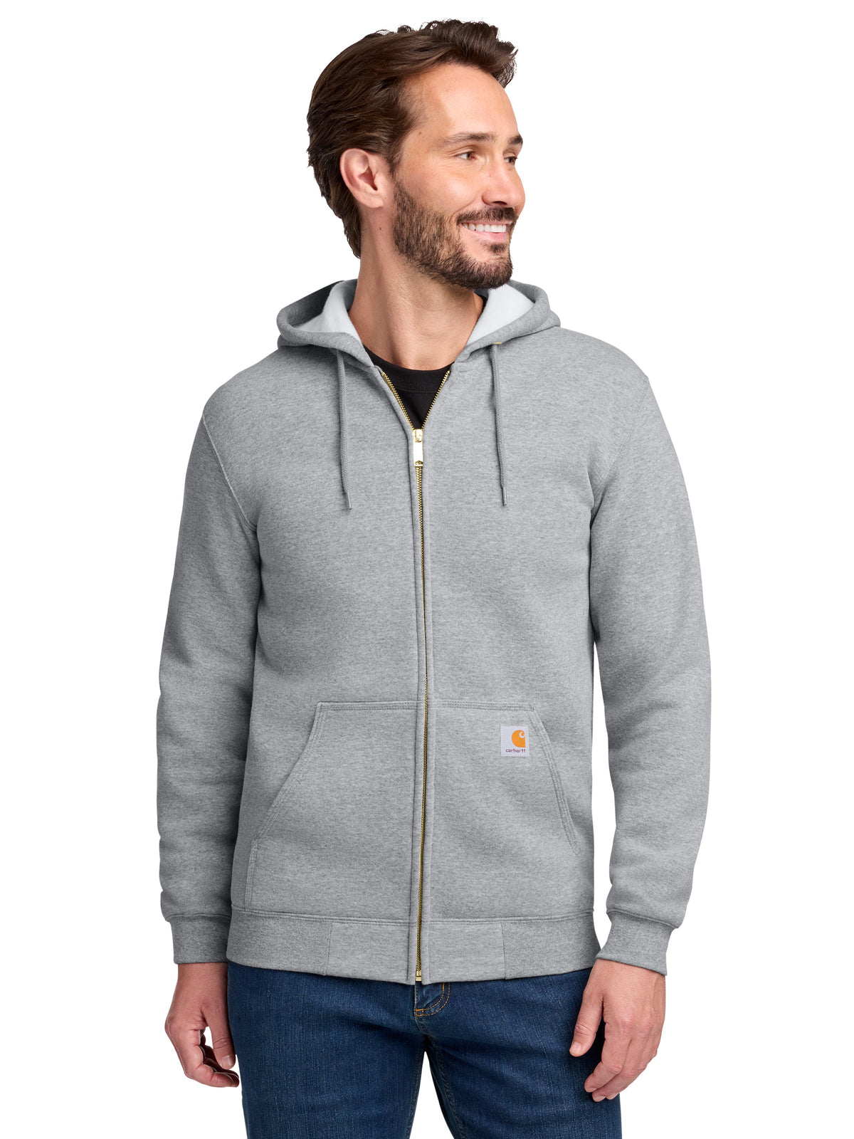 Men's Midweight Zippered Sweatshirt - CTK122 - Heather Grey