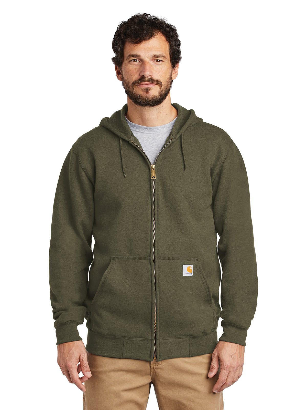 Men's Midweight Zippered Sweatshirt - CTK122 - Moss