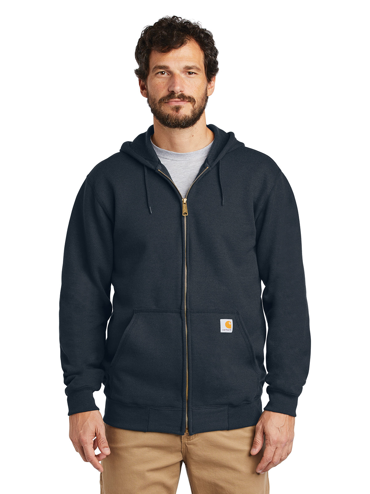 Men's Midweight Zippered Sweatshirt - CTK122 - New Navy