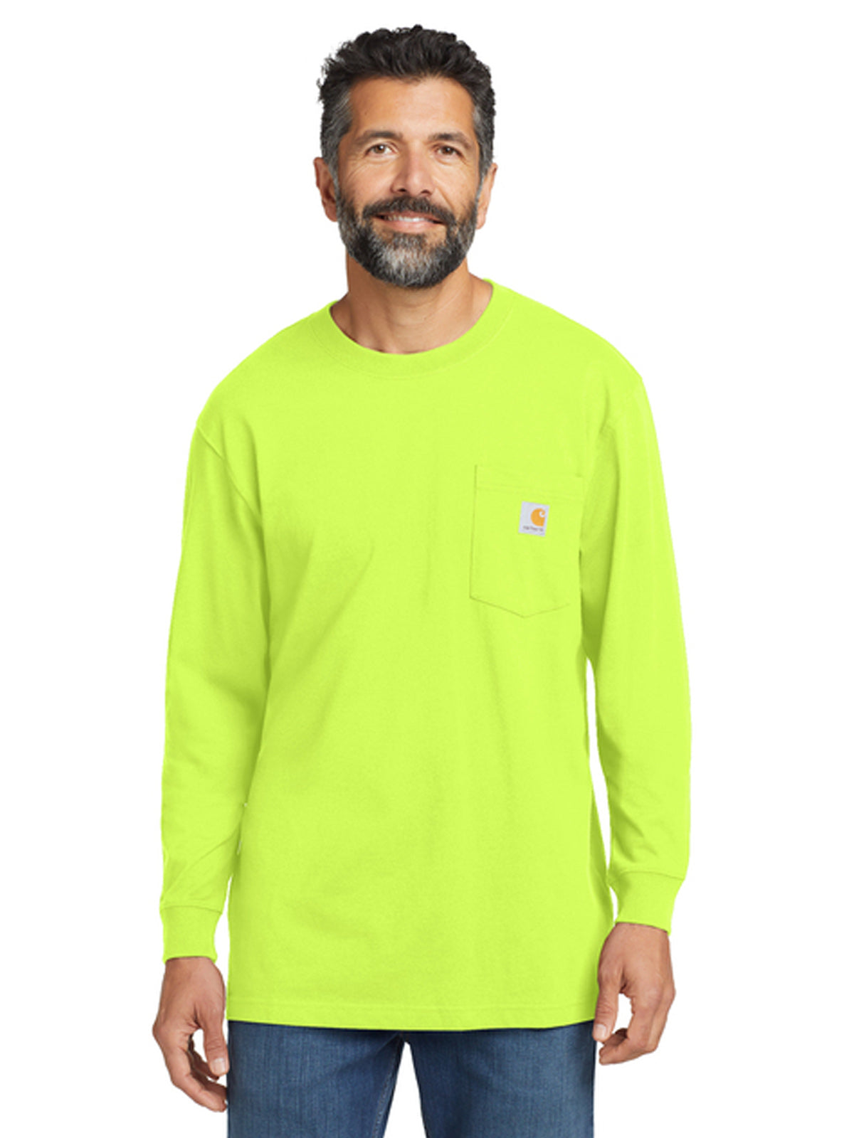 Men's 1-Pocket Long Sleeve T-Shirt - CTK126 - Brite Lime