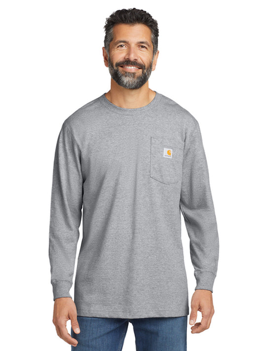 Men's 1-Pocket Long Sleeve T-Shirt - CTK126 - Heather Grey