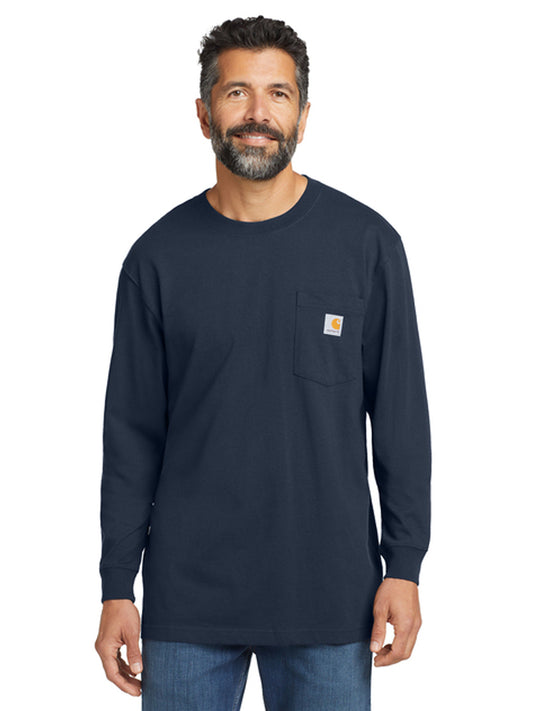 Men's 1-Pocket Long Sleeve T-Shirt - CTK126 - Navy
