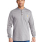 Men's 1-Pocket Long Sleeve Henley T-Shirt - CTK128 - Heather Grey